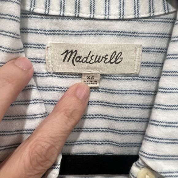 Madewell Central Shirt in Stripe Size Xs Button-Down Shirt Preppy Casual Office - Picture 2 of 7